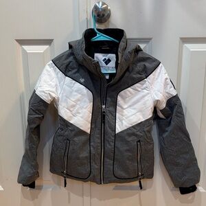 Obermeyer Kids Charcoal and White Puffer Jacket TEEN S (8)